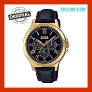 Men's Analog Watch MTP-VD300GL-1E Gold ion plated case Black Leather Watch MTP-VD300GL MTP-VD300GL-1
