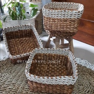 PREMIUM Woven Water Hyacinth Box Basket, Multipurpose Water Hyacinth Basket.