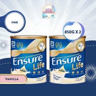 [Bundle of 2] Abbott Ensure Life With HMB Adult Nutrition Vanilla 850g