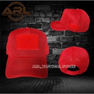 MERAH Plain red double mess hat tactical net hat/ red double mess hat/