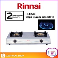 Rinnai Ri522M Double Gas Stove Double RI-522M / RI-522MM Mega Burner 4.8kW RI522MM Dapur Gas