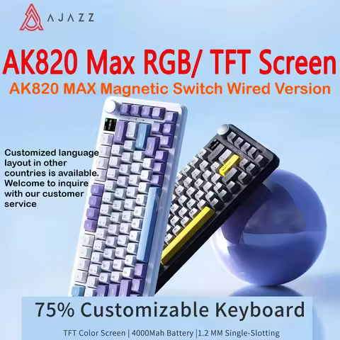 AJAZZ AK820 MAX Tri-mode RGB TFT / AK820 MAX Magnetic Switch Wired Version, 4000Mah Padded Structure