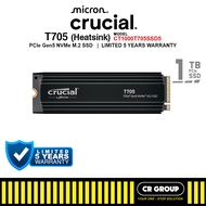 Crucial T705 with Heatsink PCIe Gen5 NVMe M.2 SSD - 1TB/2TB/4TB (5Yrs Crucial Warranty)