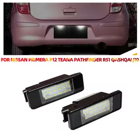 2pcs For Nissan X-Trail T30 T31 Qashqai J10 J11 Primera P12 Pathfinder R51 Juke F15 License Plate Li