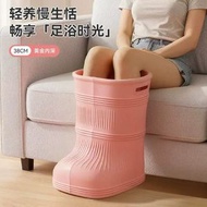 EVA泡腳桶同款家用過膝輕便泡腳桶靴子恆溫深桶省水足浴盆按摩 紫色