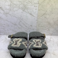 LV 毛毛拖鞋/灰36