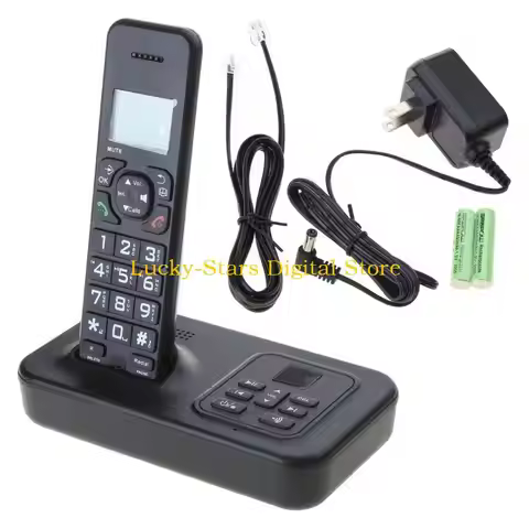 T3EE Cordless Telephone D1002B Expandable Hands‑Free Call Handset Cordless Phone for Home Support Aj