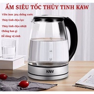 Am sieu toc ấm siêu tốc KAW RK1818 bình đun nước siêu tốc thủy tinh dung tích 2 lit - Bảo hành 6 thá
