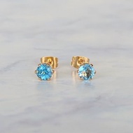 寶石 半寶石 耳環　瑞士藍托帕石