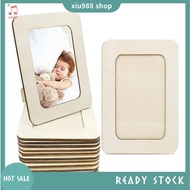(xiu988) 12PCS Unfinished Solid Wood Photo Picture Frames Standing Photo Frames For 4 X 6 In Photos,