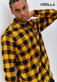Osella - Kemeja Pria Warna Kuning Putih Hijau 2037301983