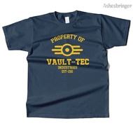 Men's Cotton T-Shirt Graphic Print Property of Vault Tec Casual Street Style For Men And Women