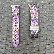 紫色碎花花紋 Apple Watch 潮流矽膠錶帶 - flower-cr10