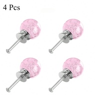 4pcs Tombol Kabinet Kristal Tombol Buih Kaca Bulat Tombol Laci Licin Pemegang Untuk Rumah, Kabinet, 