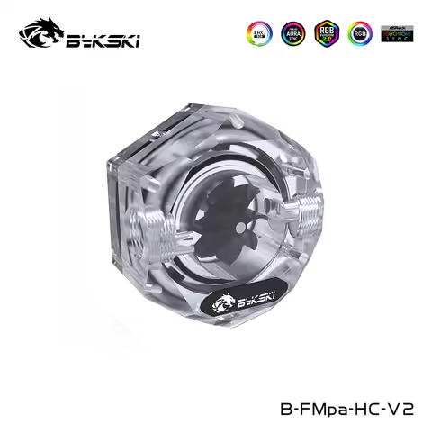 Bykski Transparent Acrylic Water Cooling Flow Indicator ,Split Watercooling Flower Meter ,DIY Water