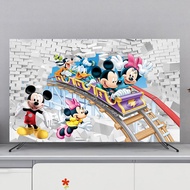 1.Mickey Mouse Disney tapestry TV Dust Cover Elastic Hanging TV Cover Cloth remote control Computer 