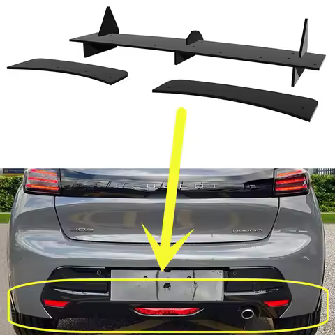 Use For Peugeot 208 GT 2019--2021 Year Rear Diffuser Bumper Lips Spoiler Splitter Body Kit Accessori