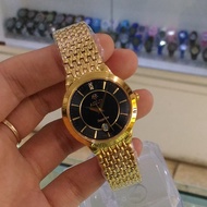 Đồng hồ nữ Aolix 9141G dây vàng mặt đen trẻ trung thanh lịch mặt kính sapphire chống xước chống nước