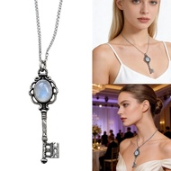 Wellb Mystical Moonstone Black Stone And Skull Key Necklace Themed By Hecate Goddess