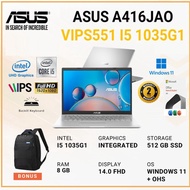 Laptop ASUS A416JAO CORE i5-1035G1 RAM 8GB 512GB SSD Win11 14inch IPS