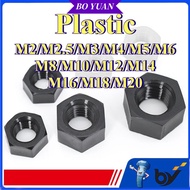 Nylon Hex Nut Nut Black/White/Transparent Nylon Hex Nut M2/M2.5-M20 (BY-MB)