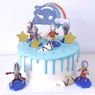 6cm ultraman cake topper 6pcs set with blue base (6in1)