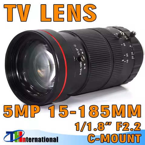 5MP 8MP 15-185mm C Lens Varifocal C-Mount Manual Manualg Iris Focus F2.2 Aperture 1/1.8' Security Ca