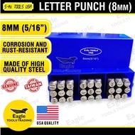 S-Ks Tools USA Steel Letter Punch 8mm 5/16 inch Marking Surface Tool 27 pieces A to Z w/ ampersand