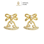 [Augusta] Augusta Singapore Designer Christmas Bell Earrings | Gold Crystal Pearl Stud Earrings | Fe