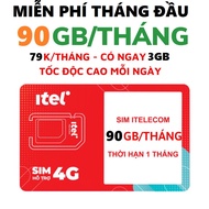 ( Miễn Phí 1 Tháng Đầu ) Sim 4G Vinaphone Tốc Độ Cao Tặng 3GB/ 1 ngày (90GB/ 1 tháng) chính hãng Ite