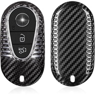 T-carbon Real Carbon Fiber Key Fob Cover Compatible with Mercedes Benz Key fob Cover EQS, EQE, S580,