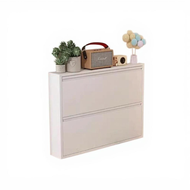 Steel Shoe Cabinet Flip Down Drawer Space-Saving Entryway Organizer Storage