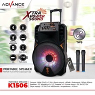 Advance Speaker Portable Bluetooth K-1506 Speaker Meating Free 2 Mic