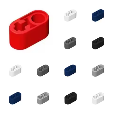50PCS 60483 74695 40147 Liftarm Thick 1x2 Axle Hole Bricks Collections Bulk Modular GBC Toys For Tec