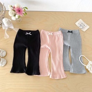 Baby Girl Cotton Soft Cute Bow Decorated Stretch Flared Pants 3-36 Months Baby Clothes