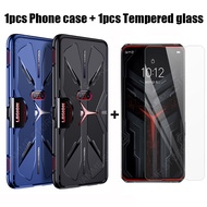 For Lenovo Legion Phone Duel Case + Tempered Glass Screen Protector Luxury Ultra-thin Anti-Fingerpri