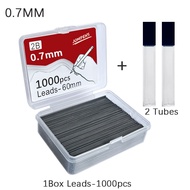 YUCUZF SHOP 700/1000PCS 0.5/0.7/0.9mm Nạp bút chì tự động Chiều dài 60mm Đen Chì bút chì cơ học Sáng