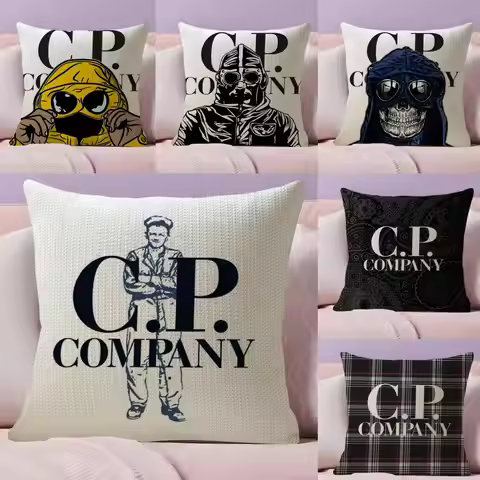 Fashion C_C And P C_Company Cushion Cover Linen Organic Fabric Double-Sided Printing Breathable Pill