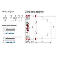 2X GRT8-S Asymmetric Cycle Relay SPDT 16A Electronic Repeat Relay GRT8-S1 AC230V