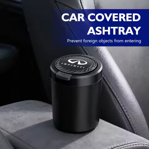 Car LED Garbage Coin Storage Cup Container Cigar Ashtray Holder For Infiniti Q30 Q50 Q60 Q70 QX30 QX