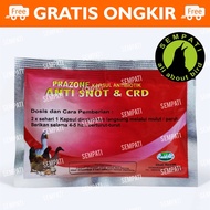 OBAT ANTI SNOT CRD PRAZONE PILEK AYAM BURUNG BEBEK OBAT SNOT UNGGAS BEBEK PUYUH BURUNG