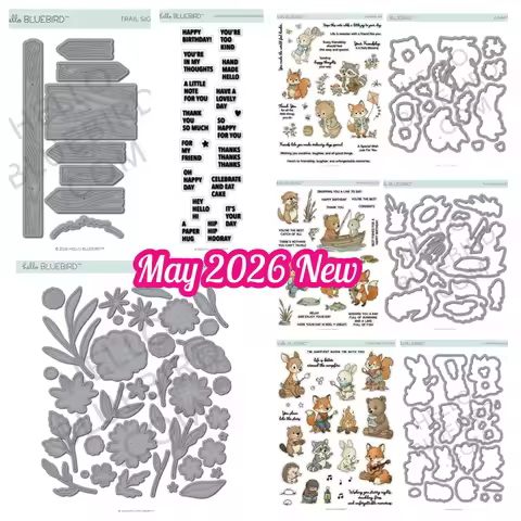 New Hello BLUEBIRD Summer Joy Stamp Release Metal Cutting Dies Stamps Stencil for Scrapbooking Album