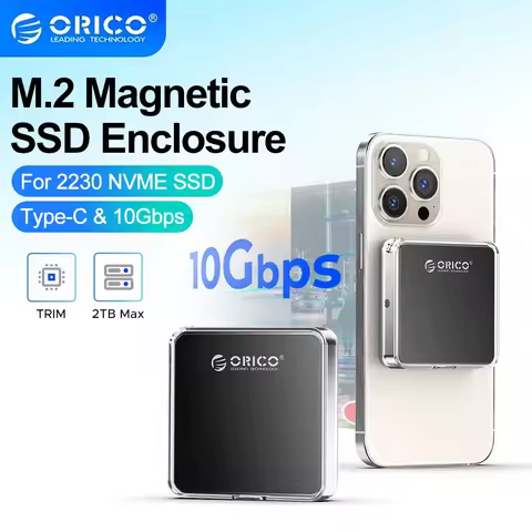 ORICO Magnetic M.2 2230 NVMe SSD Enclosure Magsafe SSD Case USB C 3.2 Gen2 to NVMe PCI-E for iPhone 