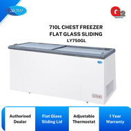 Snow 2 Door Glass Freezer with Inner Lamp (Nett 600L/Gross 710) LY-750GL-L