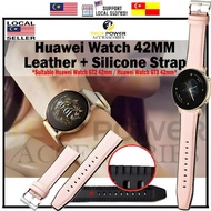 Strap Fits For Huawei Watch GT3 42mm / Huawei Watch GT2 42mm - 20mm Leather + Silicone Strap ,Women 