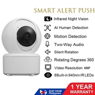 〖qulei electron〗CCTV Camera 4MP 360 ° Pan/tilt night vision cctv camera wifi connect to cellphon Suitable for home