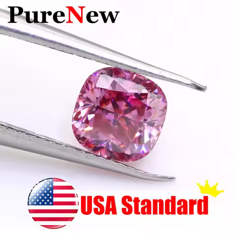 [USA Standard] Full Size Pink Color Cuhion Cut Moissanite Diamond Factory D Color VVS1 0.1-30ct Cush