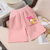 HYS Kuromi summer girls shorts childrens casual pants girls sports pants medium and large childrens 