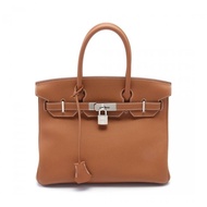 【日本直送】 Hermes Hermes 鉑金包 30 金色 手包 Togo（經典普及的Birkin用皮） 棕色 銀色五金 Z刻印（2021年左右製造）