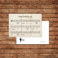 Guitar Player Birthday Card Happy Song Score Postcard
